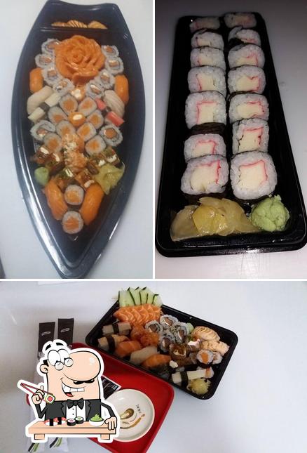 Peça diferentes opções de sushi