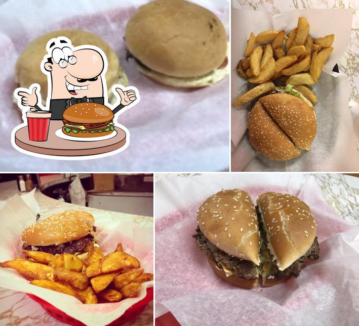 Order a burger at Roy's Squeeze Inn