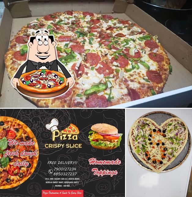 En Crispy Slice Pizza, puedes pedir una pizza