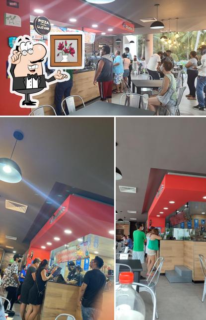 The interior of Domino's Pizza