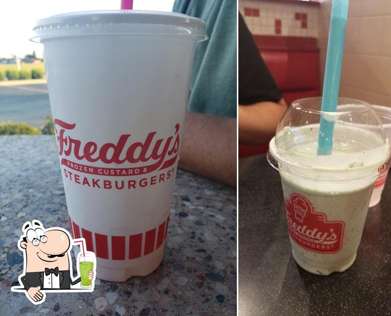 Enjoy a beverage at Freddy's Frozen Custard & Steakburgers