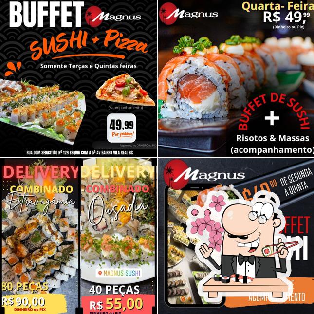 Peça diferentes opções de sushi