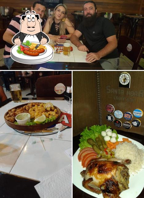 Entre diversos coisas, comida e interior podem ser encontrados a Santa Hora