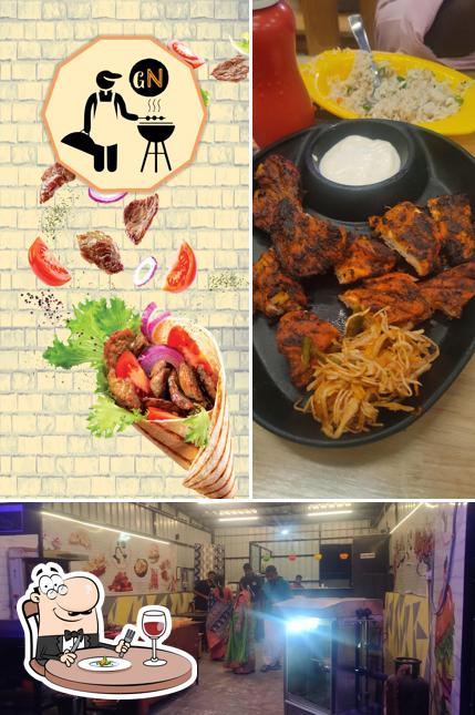 The photo of food and exterior at Grill nights
