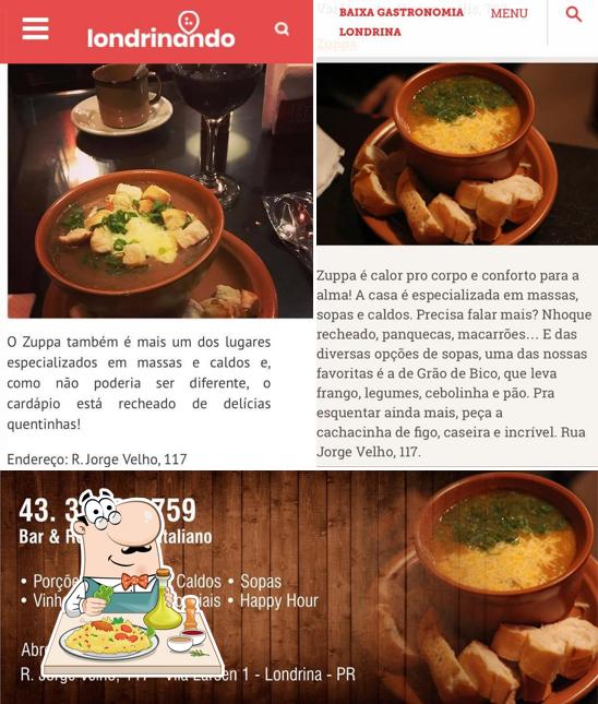 Comida em Zuppa Trattoria