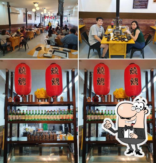 This is the picture depicting interior and drink at Wagyuniku Parañaque