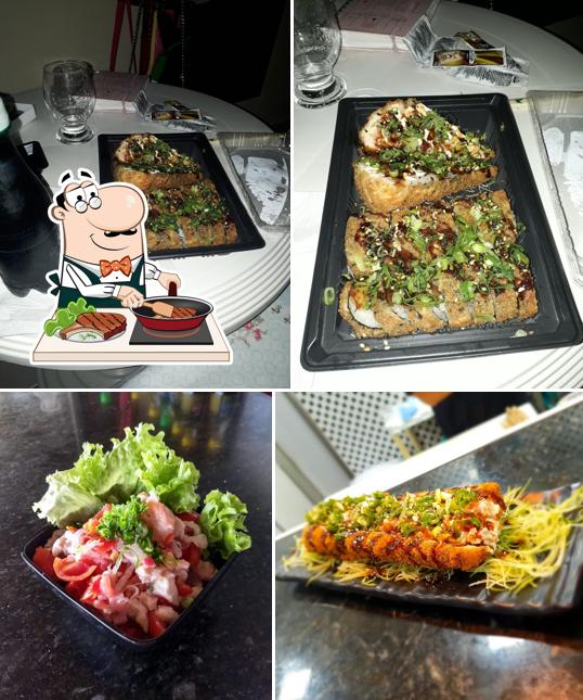 Peça pratos de carne no Sushi Açú