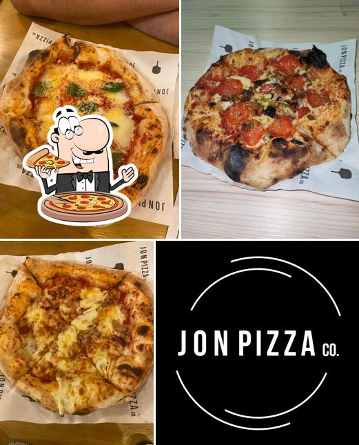 Consiga pizza no Jon Pizza Co