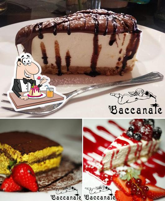 Baccanante serve un'ampia varietà di dessert