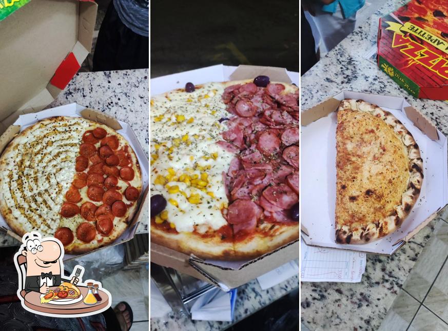 Escolha diferentes variedades de pizza