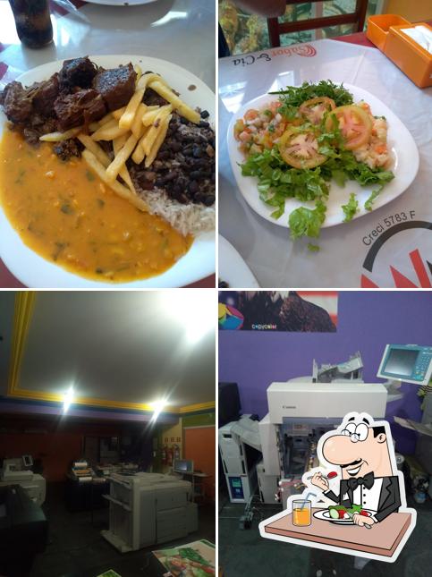 Confira a imagem mostrando comida e interior a Sabor e Cia