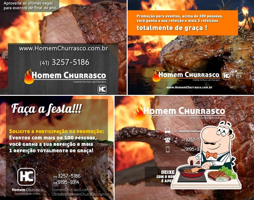 Homem Churrasco Curitiba PR provê refeições de carne