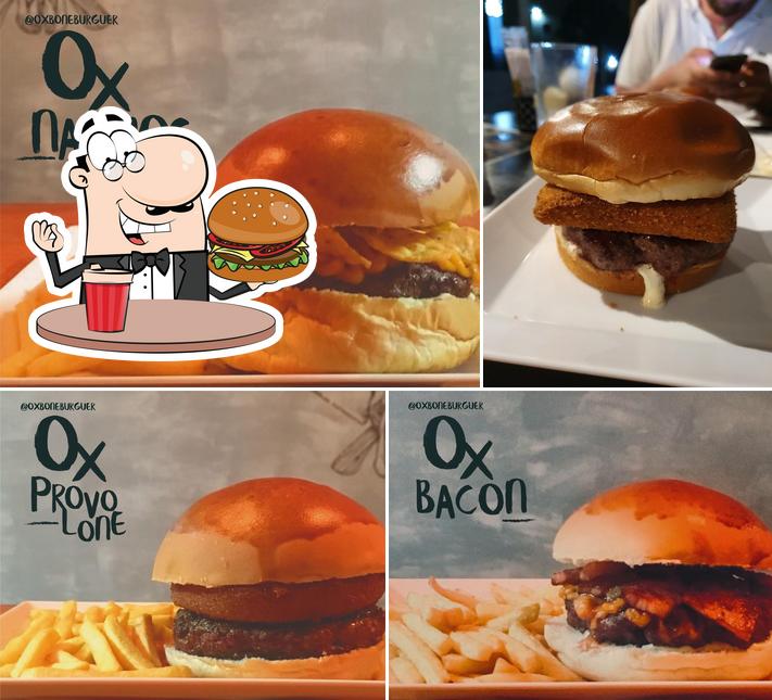 Os hambúrgueres do Ox Bone Burguer & Pizza. irão satisfazer uma variedade de gostos