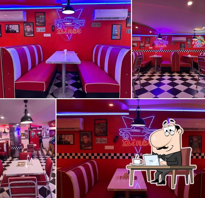 The interior of Grub Monkeys Coimbatore Diner