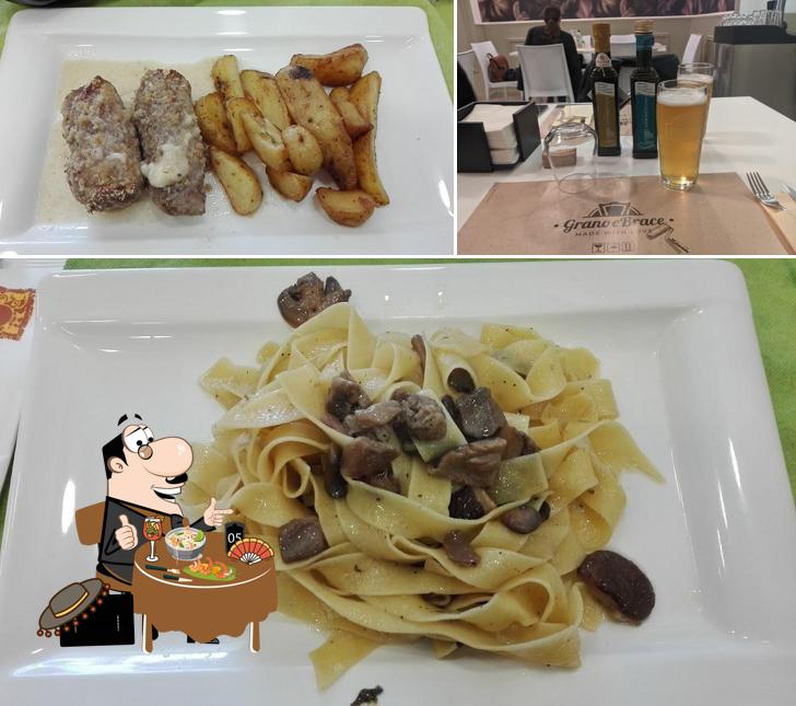 La immagine di cibo e birra da Grano e Brace