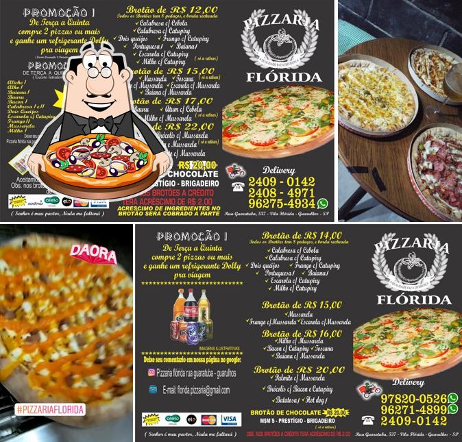 Escolha pizza no Pizzaria Flórida