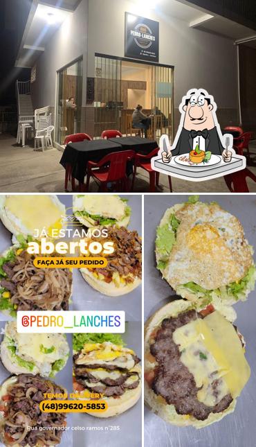 Esta é a ilustração mostrando comida e interior no Pedro Lanches