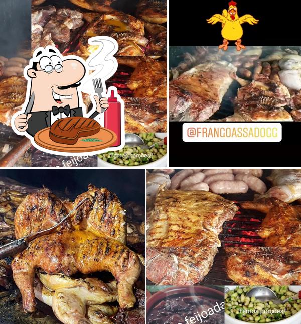 Pratos de carne são servidos no Frango Assado do GG