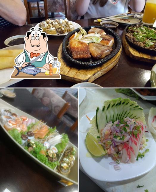 Salmão grelhado em Mizumi Restaurante e Delivery