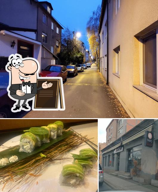 Tra le varie cose da TAIYO Sushi Restaurant Zagreb si possono trovare la esterno e cibo