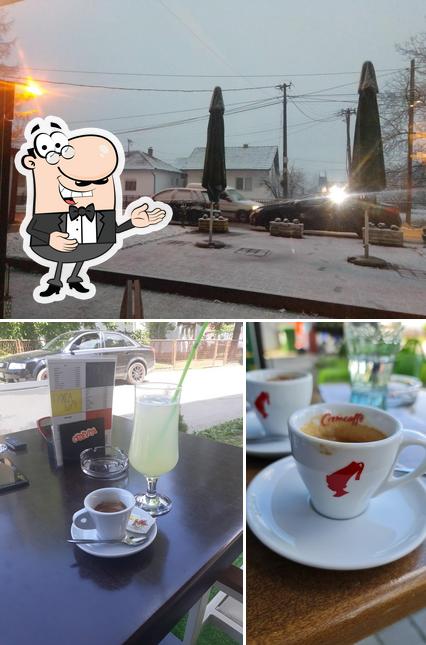 See this picture of Caffe Gužva