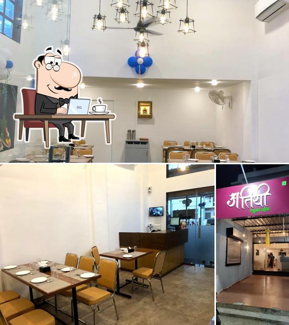 The interior of Atithi Pure Veg