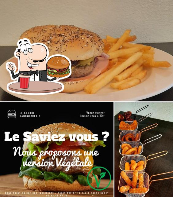 Les hamburgers de Le Kroque - Sandwicherie & Chicha Lounge Nancy will conviendront différents goûts