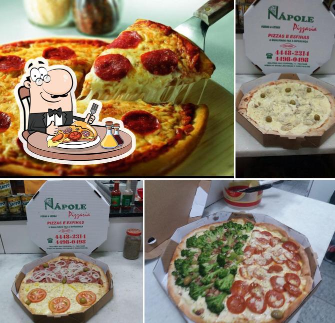 Escolha diferentes variedades de pizza