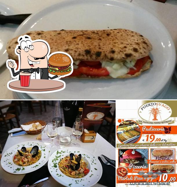 Try out a burger at Ristorante Pizzeria Puerto Svago