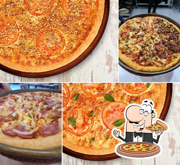 Consiga diferentes tipos de pizza