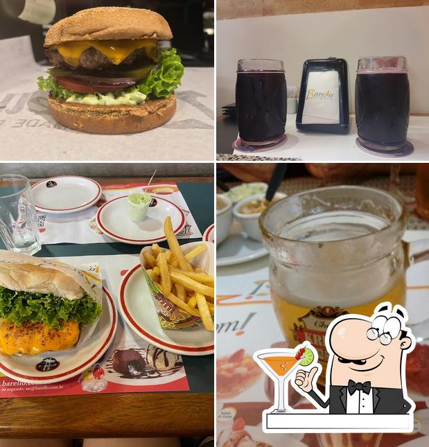 Entre diversos coisas, bebida e comida podem ser encontrados no Barello Burguer