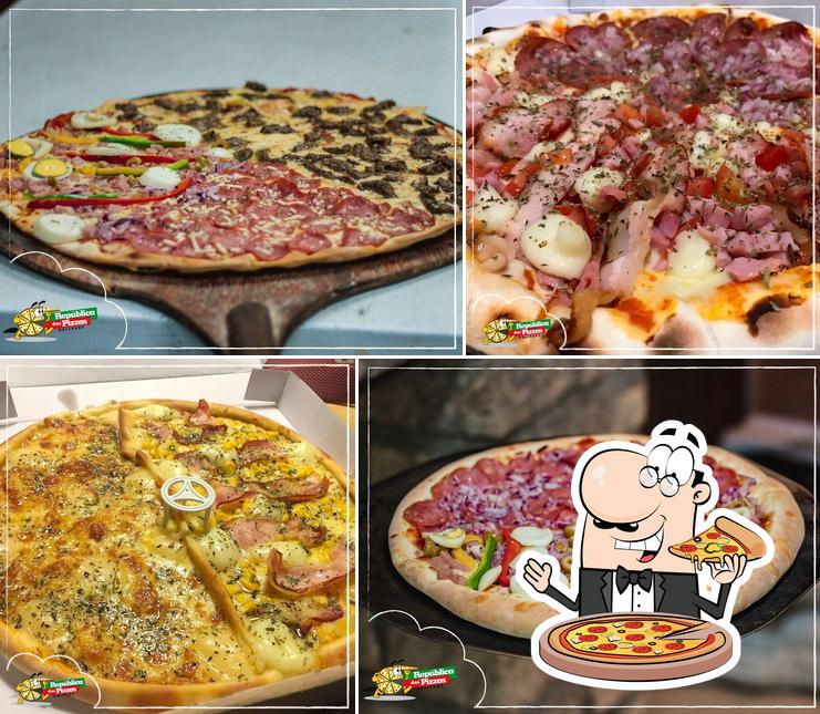 Escolha pizza no República das Pizzas