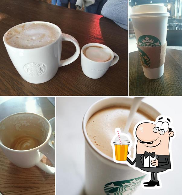 Enjoy a beverage at Starbucks Coffee