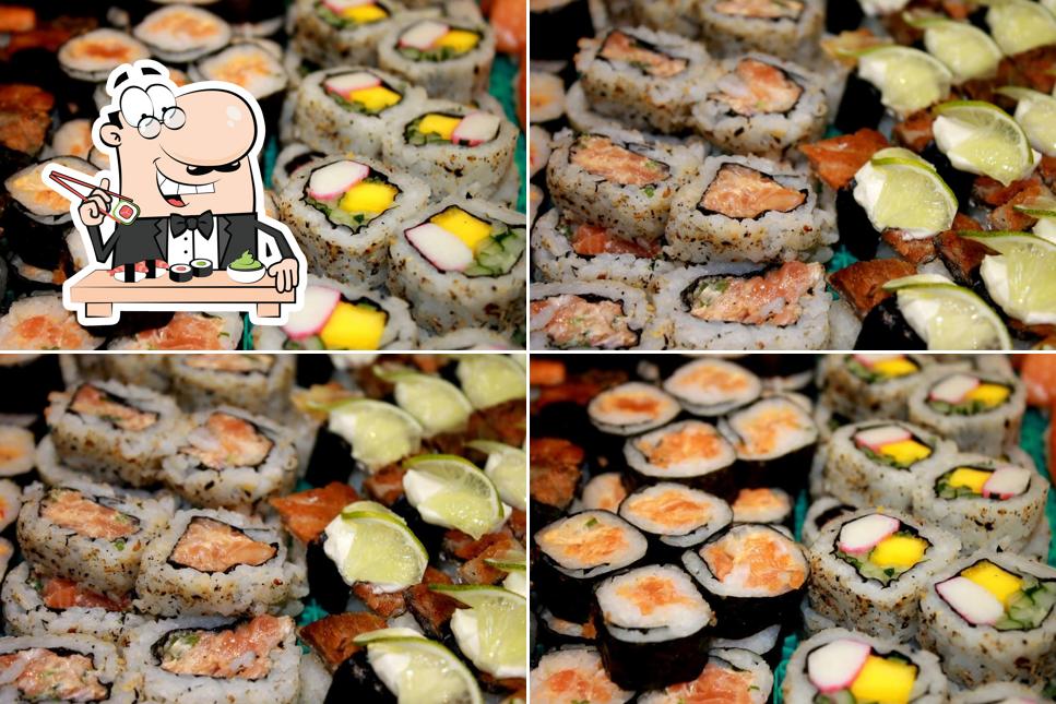 Rolos de sushi são disponibilizados no Maxsushi