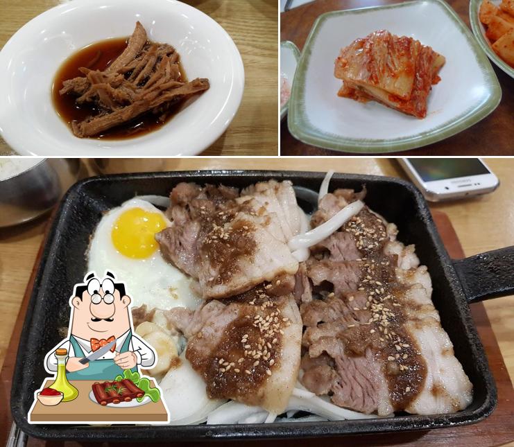 삼백집 본점 tiene platos con carne