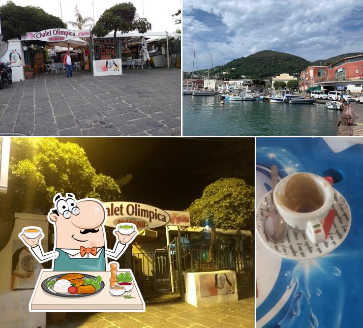 Dai un’occhiata alla immagine che mostra la cibo e esterno di Bar Olimpica Caffé Moreno