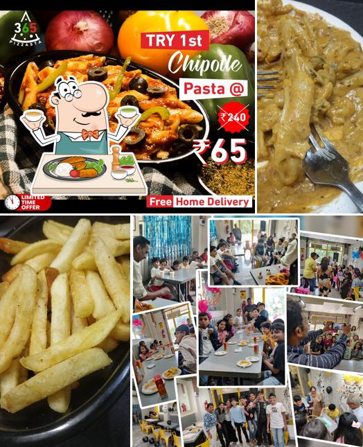 Chicken curry and french fries at 365 Pizzasta RUNWALL GREEN BOGO - Twice the Party!