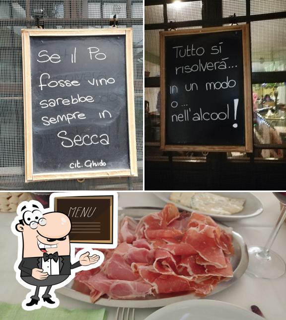 Questa è la foto che mostra la lavagna e cibo di Trattoria Secondo Baracchino