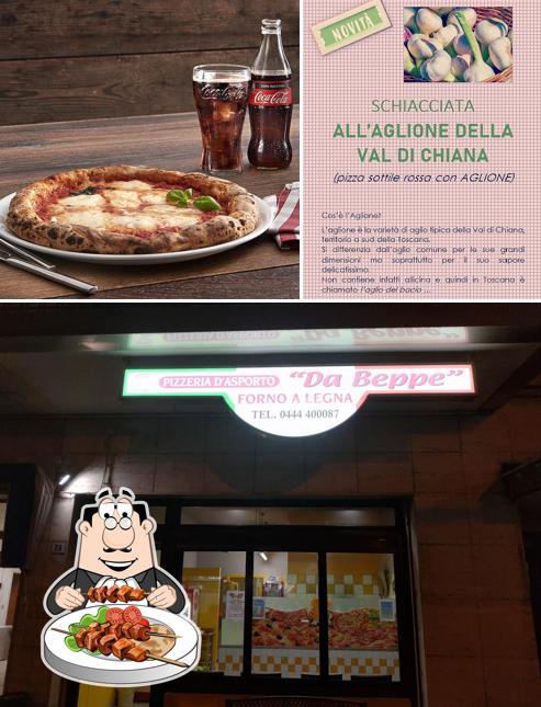 Tra le diverse cose da Pizzeria Da Beppe Brendola si possono trovare la cibo e interni