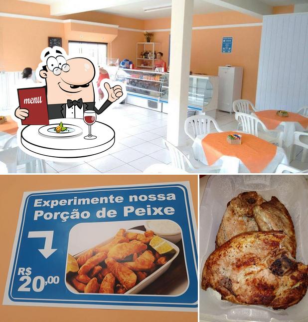 A imagem do Pedágio Lanches’s comida e interior