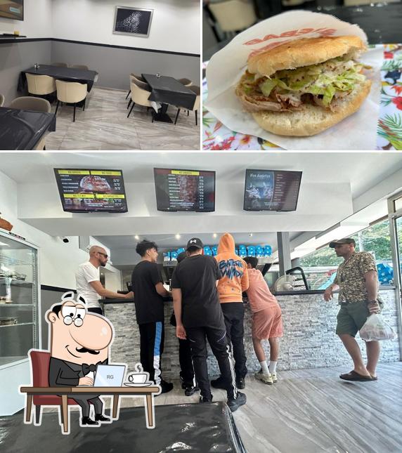 Voici la photo affichant la intérieur et nourriture sur Akdenizz Kebab