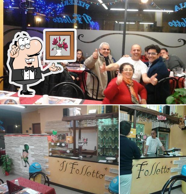 Tra le varie cose da Pizzeria il "Folletto" si possono trovare la interni e bancone da bar