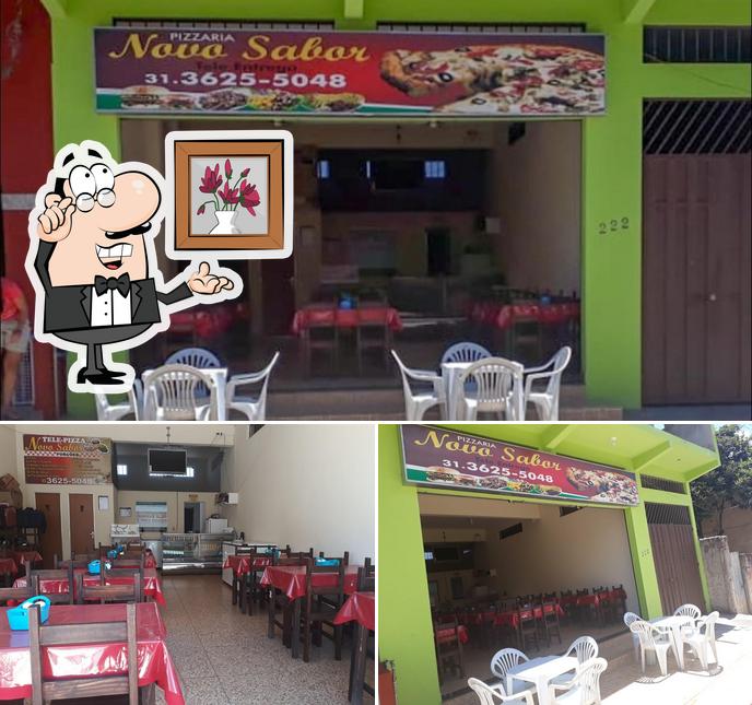 O interior do Tele pizza Novo sabor