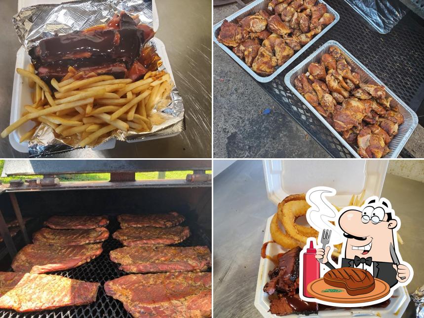 Meat dishes are available at Jones Old School BBQ