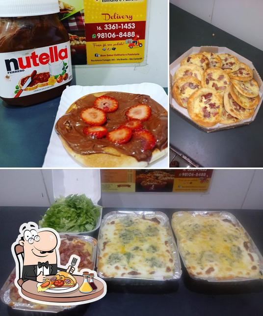 Consiga pizza no Bom Sabor Esfiharia e Pastelaria