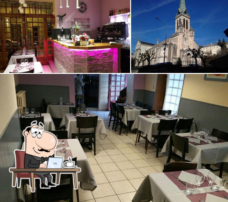 Vérifiez l’image indiquant la intérieur et extérieur concernant Restaurant Le comptoir de l'église