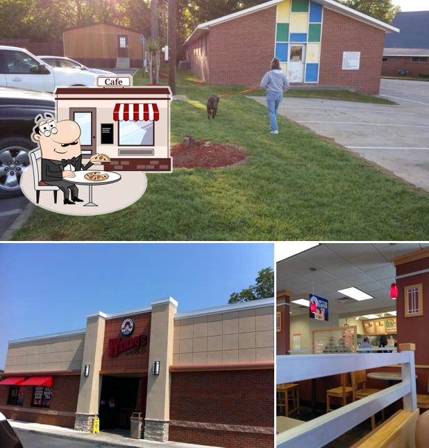 The image of exterior and interior at Wendy's