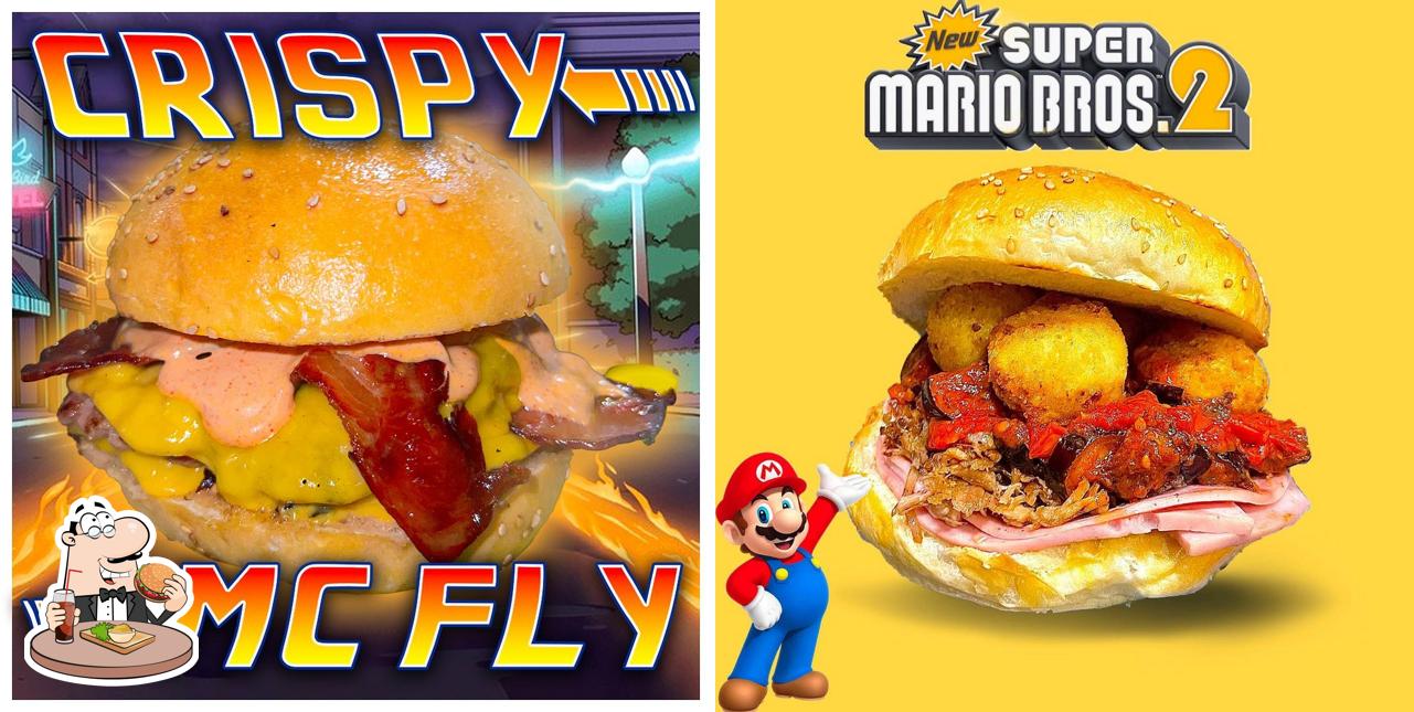 Hamburger al Level Up Pub & Game