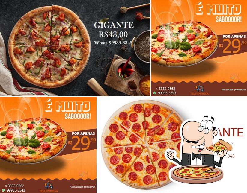 Escolha diferentes tipos de pizza