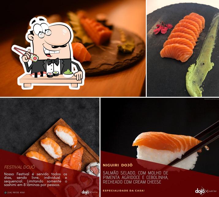 Prove diferentes opções de sushi